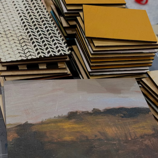 Inside the studio - the making of a poppy tile.